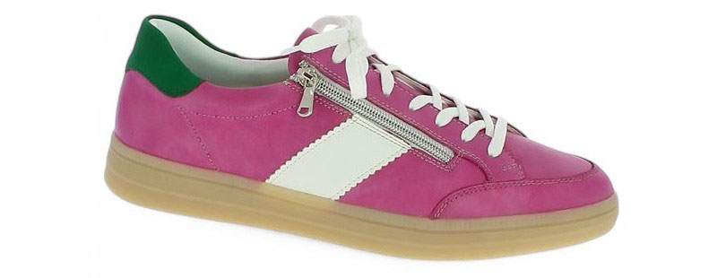 Sneaker femme grande taille rose avec semelle beige